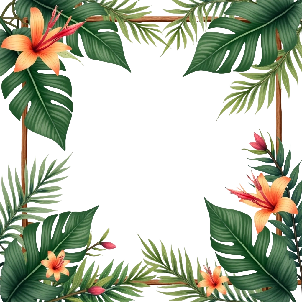 Tropical Floral Frame